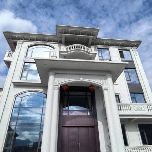 忻州白麻别墅外墙干挂石材效果示例