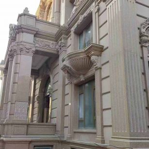 忻州 黄金麻花岗岩光面别墅外墙干挂施工完成