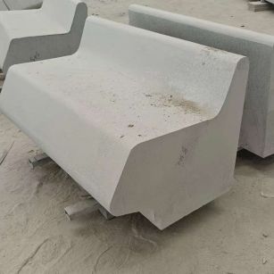 忻州 芝麻白花岗岩异形坐凳，石凳