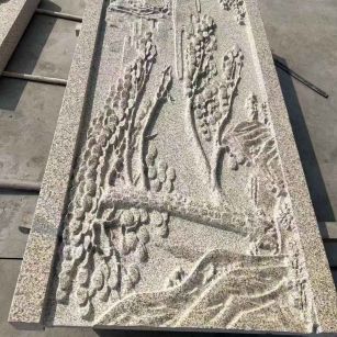 忻州 黄金麻雕刻板浮雕迎客松