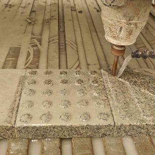 忻州 芝麻白花岗岩石材盲人石、盲道石、盲点石