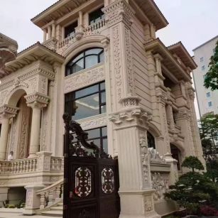 忻州 黄金麻花岗岩别墅外墙干挂效果展示