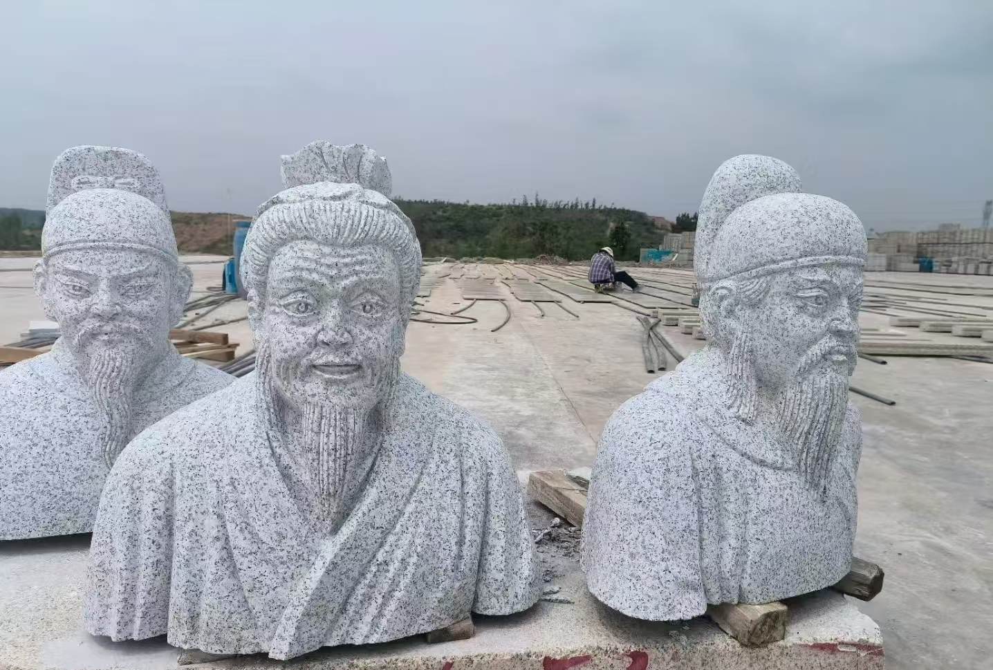 忻州 白麻花岗岩石材人物立体雕刻