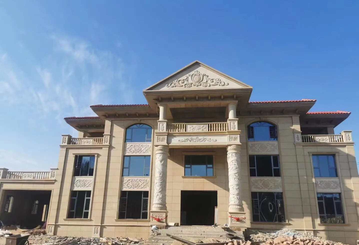 忻州 黄金麻花岗岩别墅外墙干挂