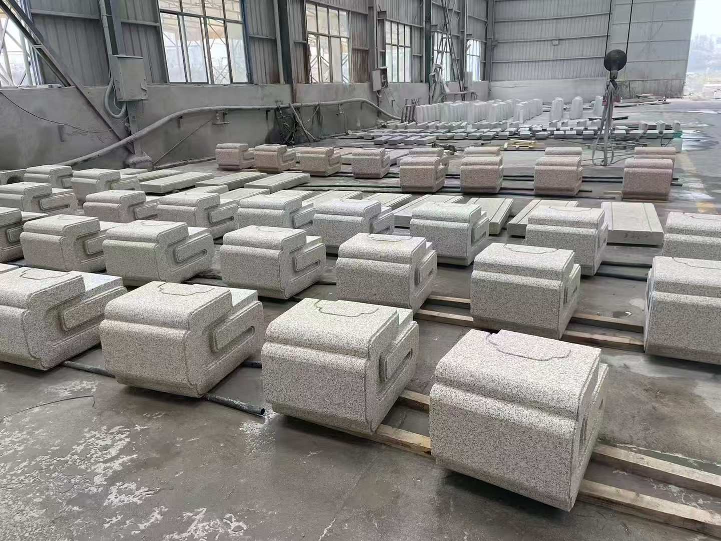 忻州 白麻花岗岩异形加工-石凳，坐凳